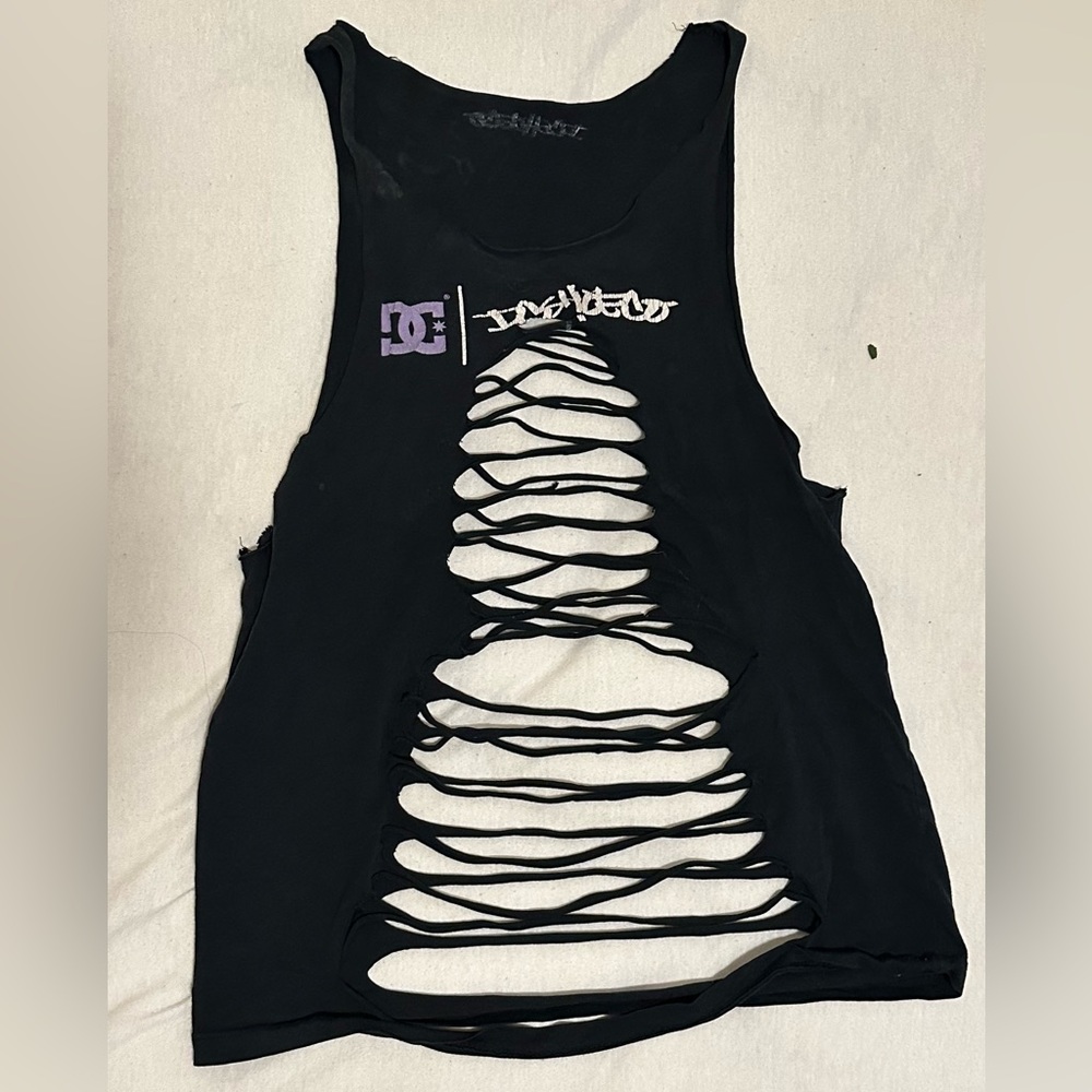 Sexy DC ripped design shirt/Nip covers